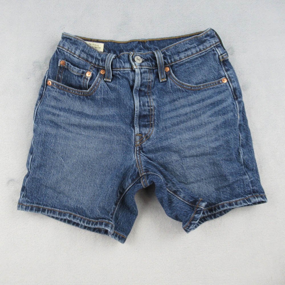 Levis Premium 501 Original Shorts Womens 25 Blue Denim High Rise 85833-0082